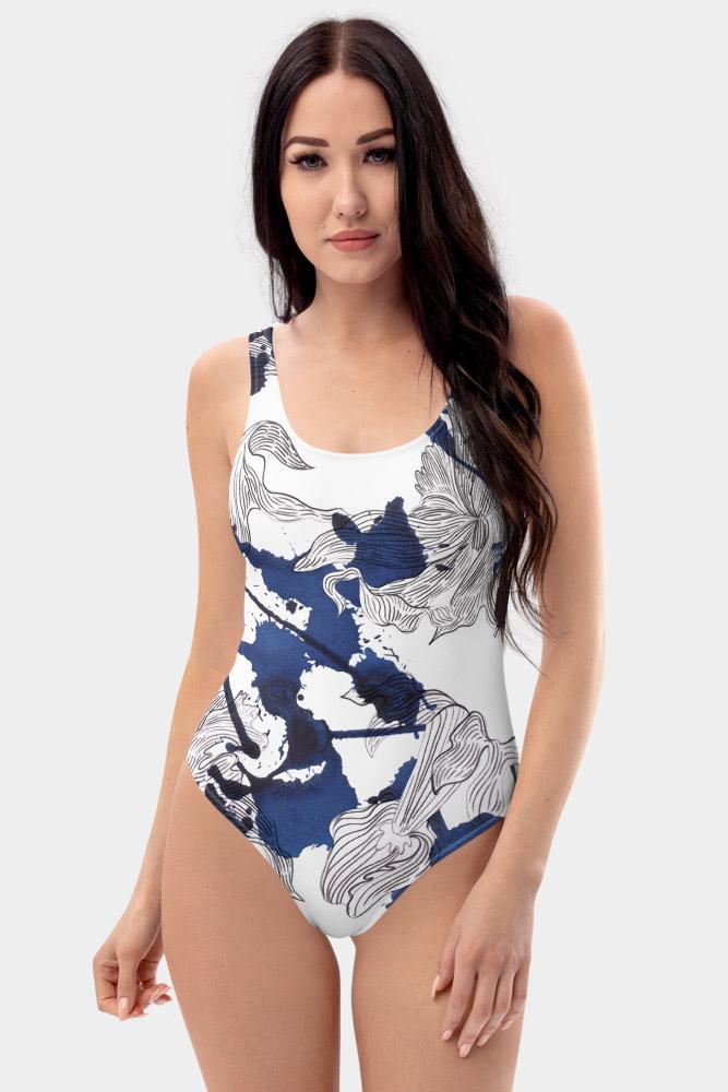 Pencil Sketch One-Piece Swimsuit - SeeMyLeggings