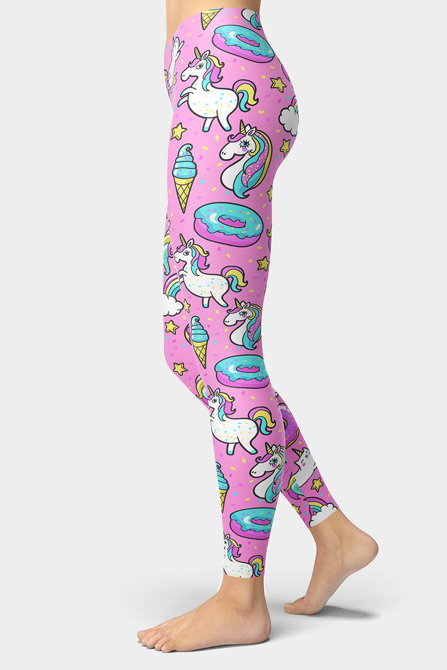 Pink Unicorn Donuts Leggings - SeeMyLeggings