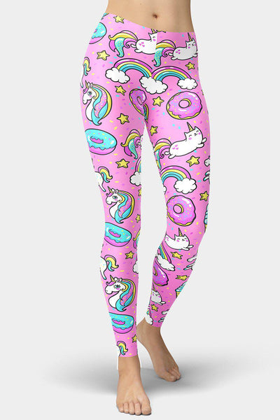 Pink Unicorn Donuts Leggings - SeeMyLeggings