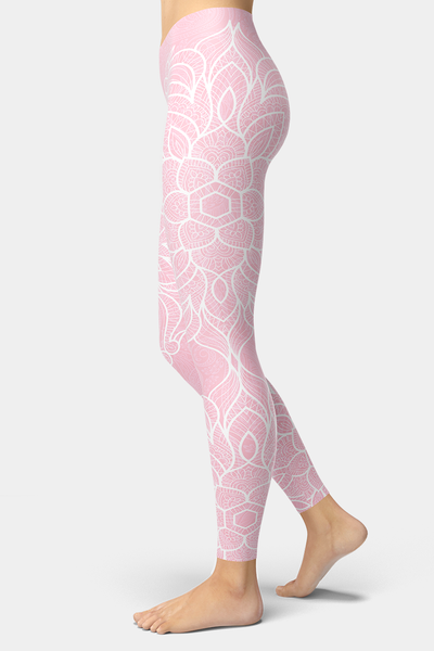 Soft Pink Mandala Leggings - SeeMyLeggings