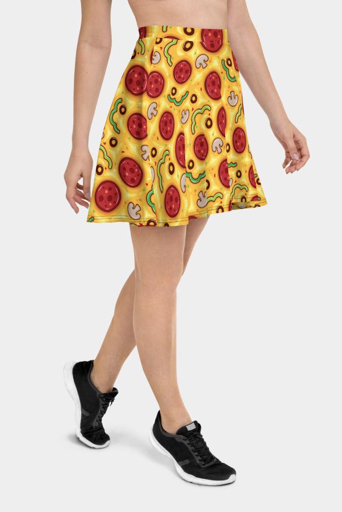 Pizza Skater Skirt - SeeMyLeggings