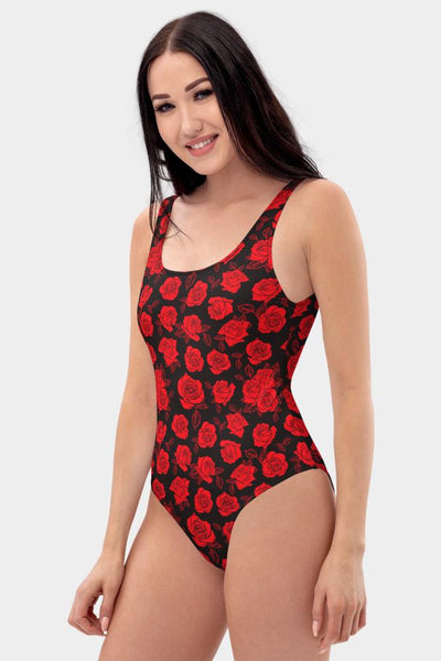 Red Roses One-Piece Swimsuit - SeeMyLeggings