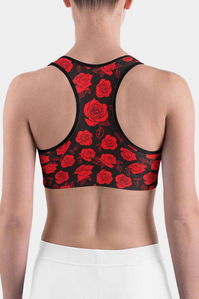 Red Roses Sports bra - SeeMyLeggings