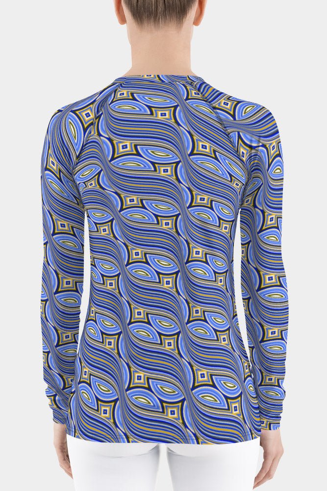 Retro Waves Women's Rash Guard - SeeMyLeggings