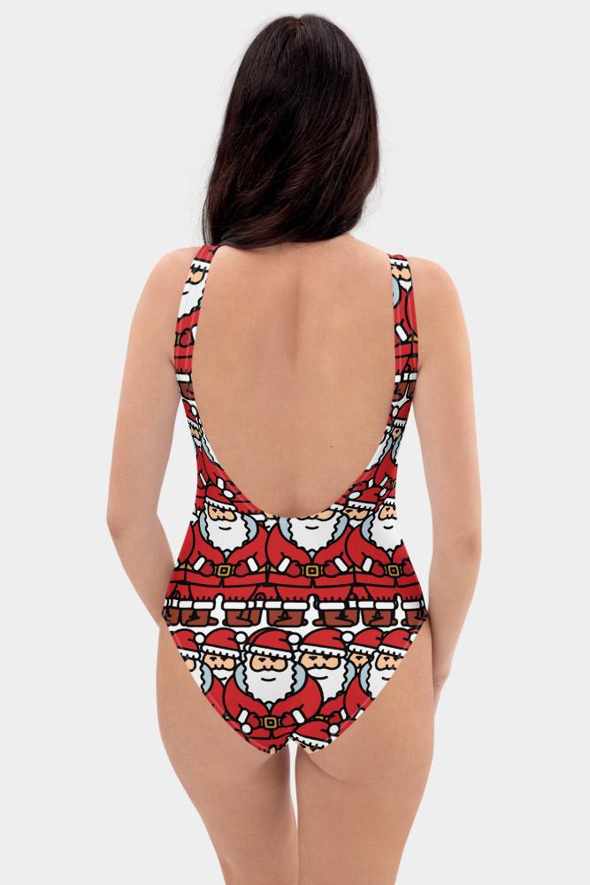 Santa Christmas One-Piece Swimsuit - SeeMyLeggings