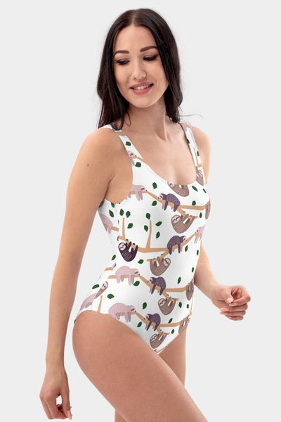 Sloths One-Piece Swimsuit - SeeMyLeggings
