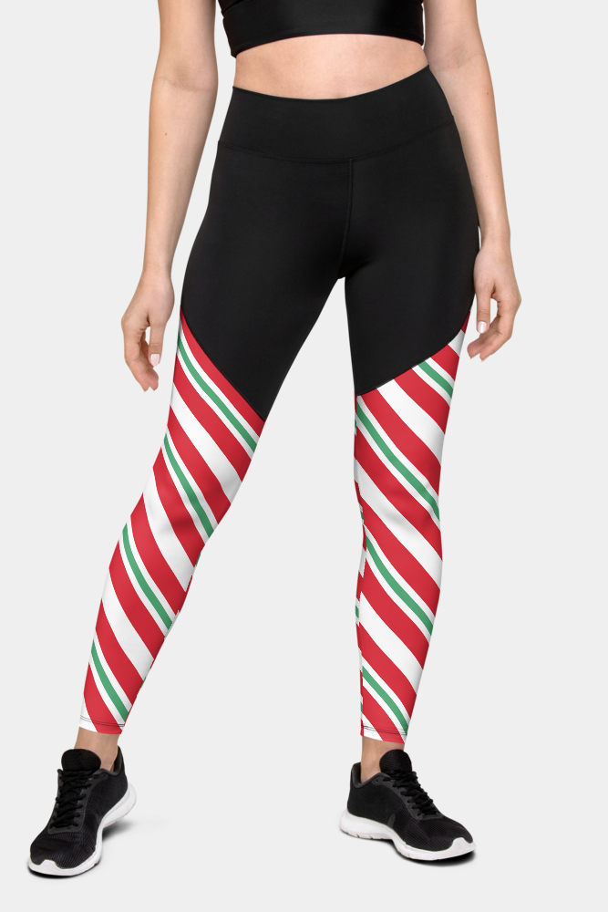 Candy Cane Compression Leggings - SeeMyLeggings