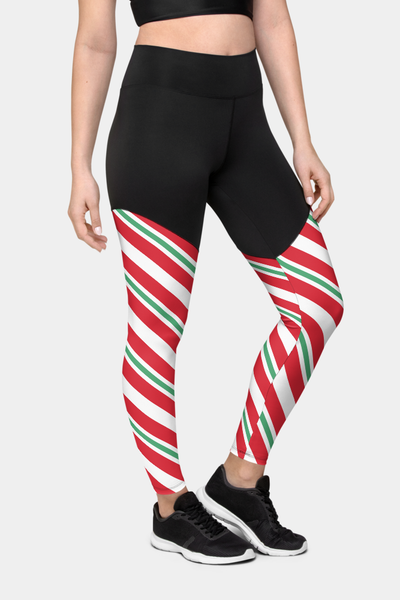 Candy Cane Compression Leggings - SeeMyLeggings