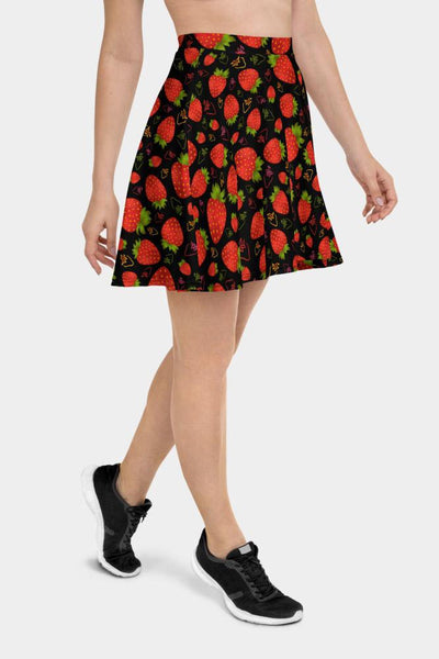 Strawberry Skater Skirt - SeeMyLeggings