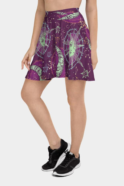 Sun Moon Skater Skirt - SeeMyLeggings