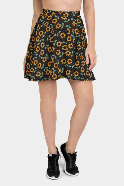 Sunflowers Skater Skirt - SeeMyLeggings