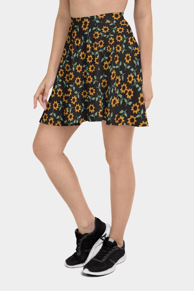 Sunflowers Skater Skirt - SeeMyLeggings
