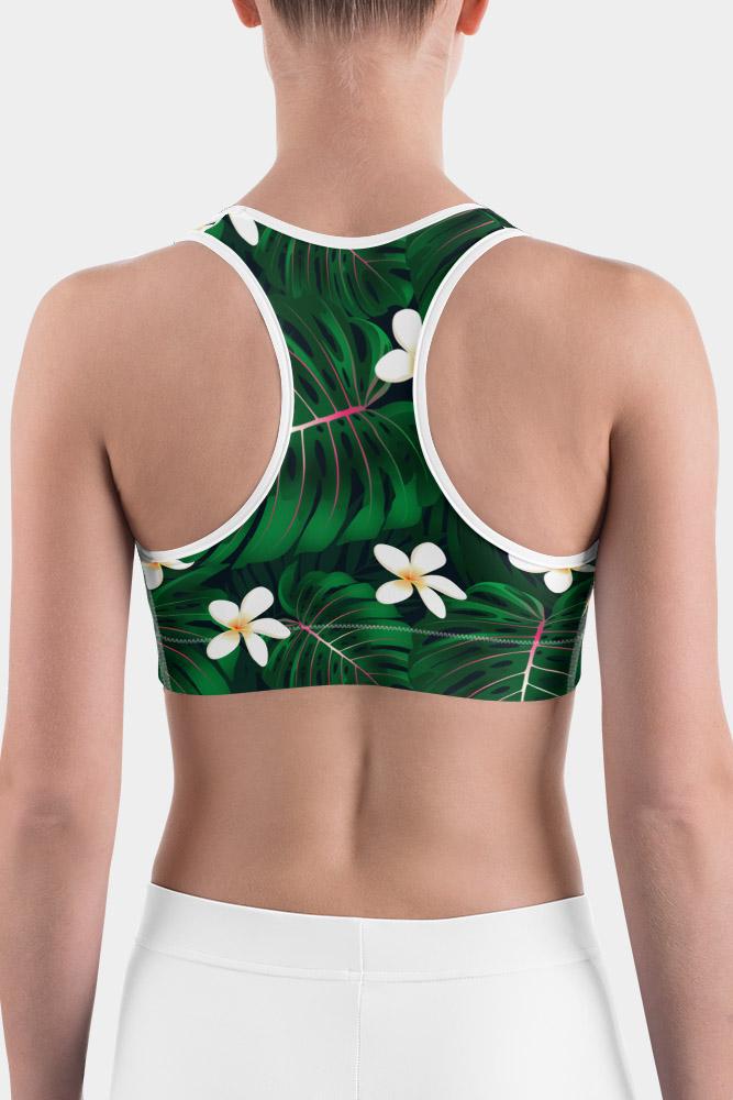 Tropical Green Sports bra - SeeMyLeggings