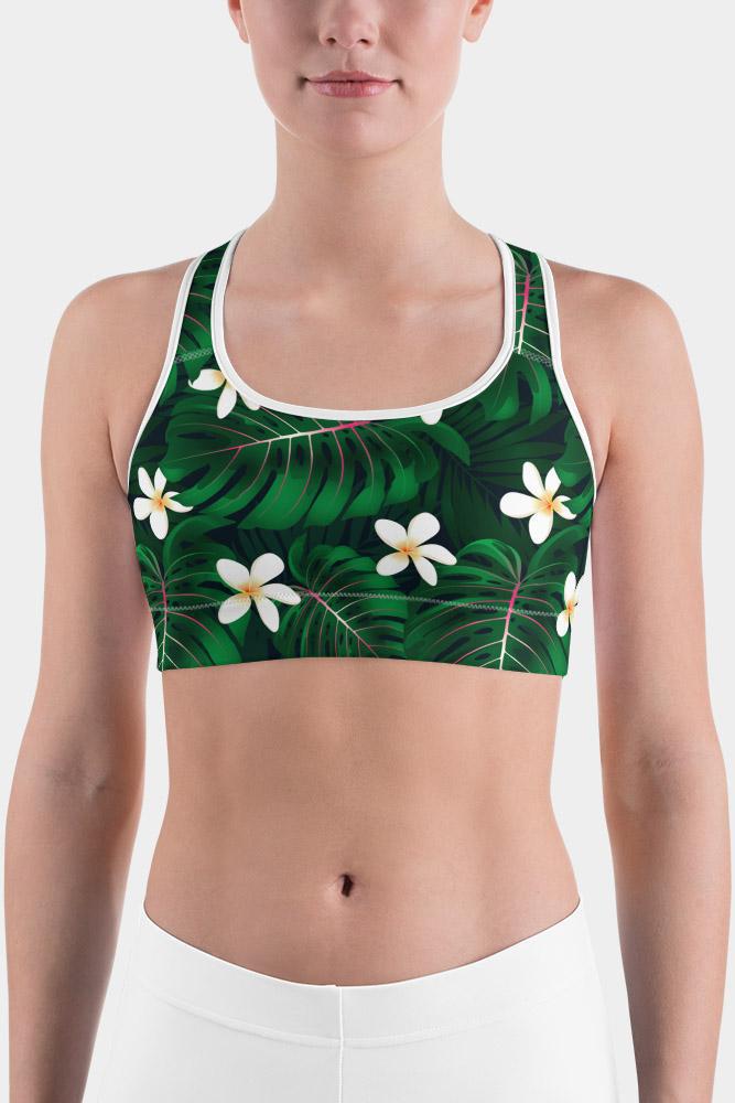 Tropical Green Sports bra - SeeMyLeggings