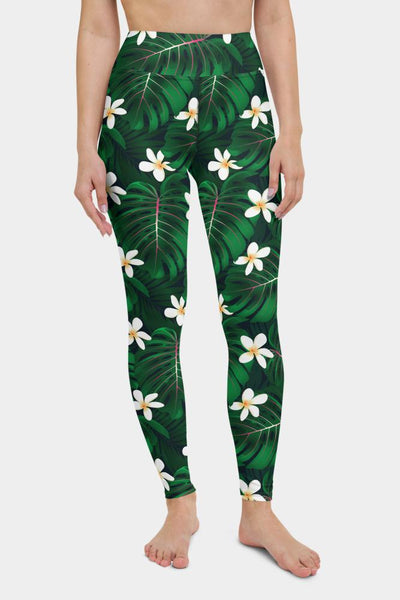 Tropical Monstera Floral Yoga Pants - SeeMyLeggings