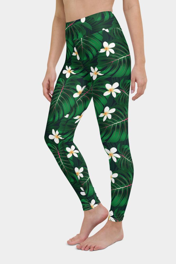 Tropical Monstera Floral Yoga Pants - SeeMyLeggings