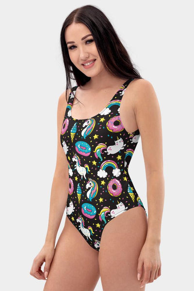 Unicorn Donuts One-Piece Swimsuit - SeeMyLeggings