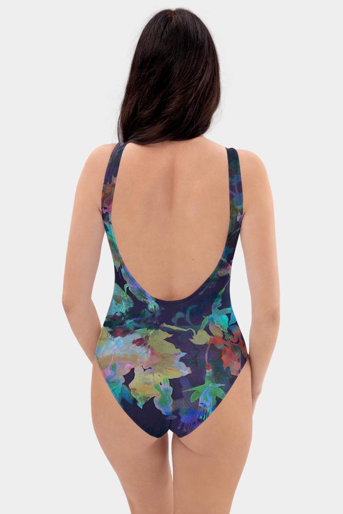 Watercolor Floral One-Piece Swimsuit - SeeMyLeggings