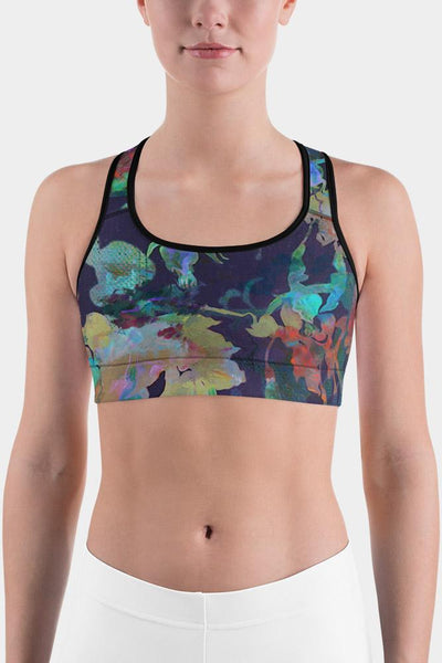 Watercolor Floral Sports bra - SeeMyLeggings
