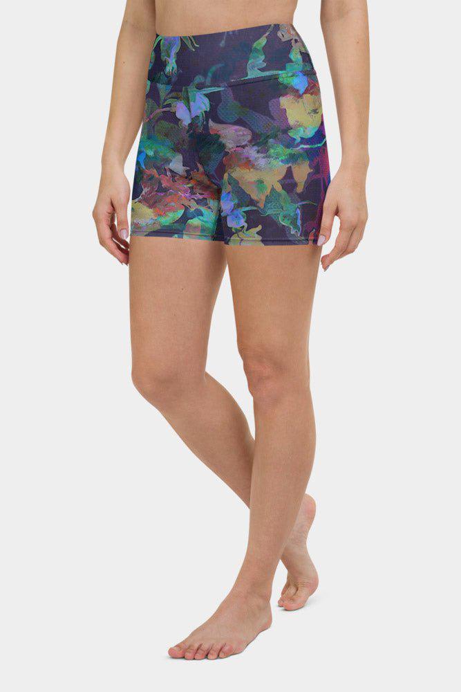Watercolor Floral Yoga Shorts - SeeMyLeggings
