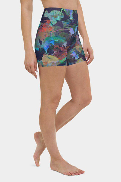 Watercolor Floral Yoga Shorts - SeeMyLeggings