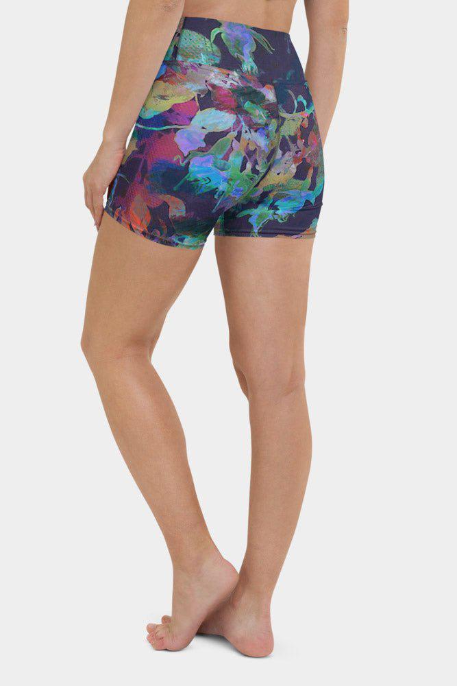 Watercolor Floral Yoga Shorts - SeeMyLeggings