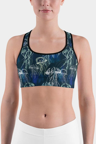 Watercolor Jellyfish Sports bra - SeeMyLeggings