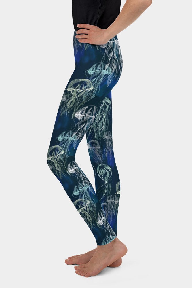 Watercolor Jellyfish Youth Leggings - SeeMyLeggings