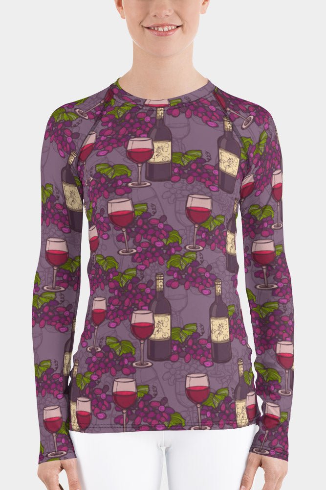 Wine Grapes Women's Rash Guard - SeeMyLeggings