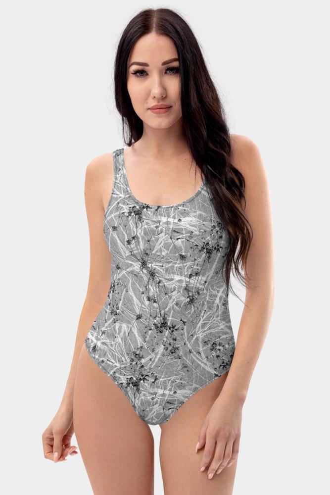 Winter Floral One-Piece Swimsuit - SeeMyLeggings