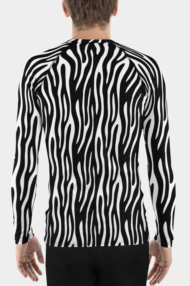 Zebra Stripes Men's Rash Guard - SeeMyLeggings
