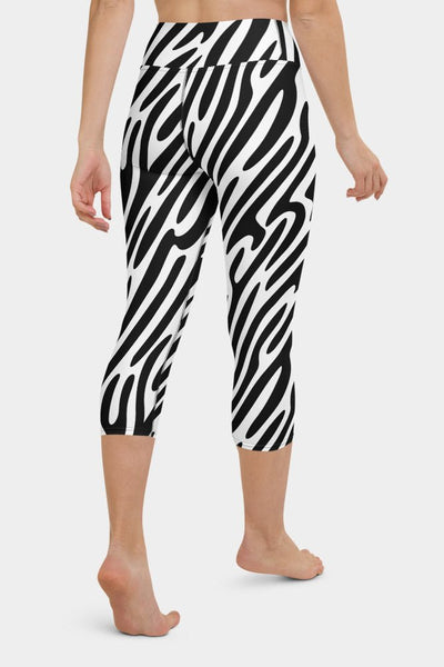 Zebra Stripes Yoga Capri Leggings - SeeMyLeggings