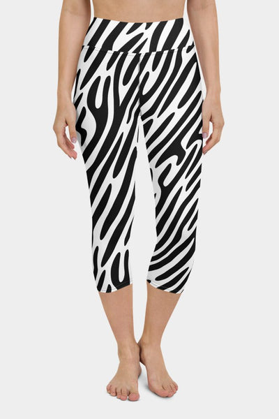 Zebra Stripes Yoga Capri Leggings - SeeMyLeggings