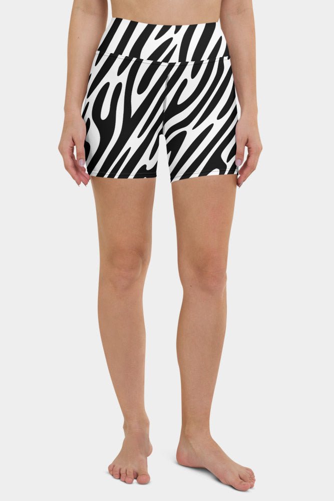 Zebra Stripes Yoga Shorts - SeeMyLeggings